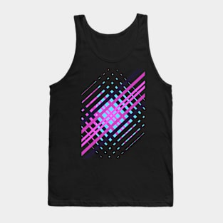 Geometric pattern stripes pink black Tank Top